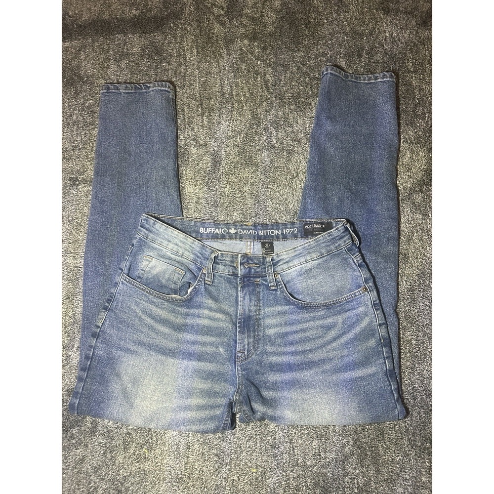 Buffalo David Bitton 1972 Men's Sz 32/32 Ash X Slim Fit Blue Jeans Distressed